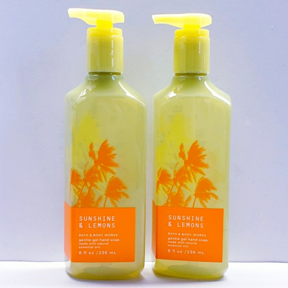 Bath & Body Works SUNSHINE & LEMONS Gentle Gel Hand Soap, 8 fl oz (2 pcs)